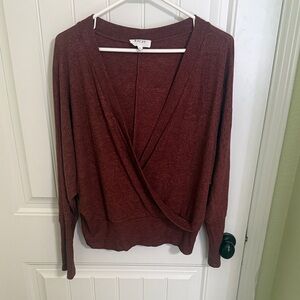 Burgundy Wrap Sweater